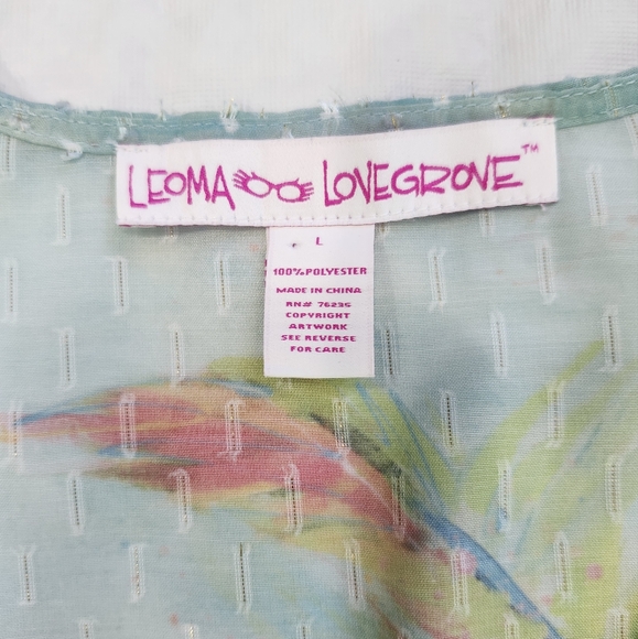 Leoma Lovegrove Size Large Tropical Print Women's Cover Up With Front Tie - Picture 4 of 4